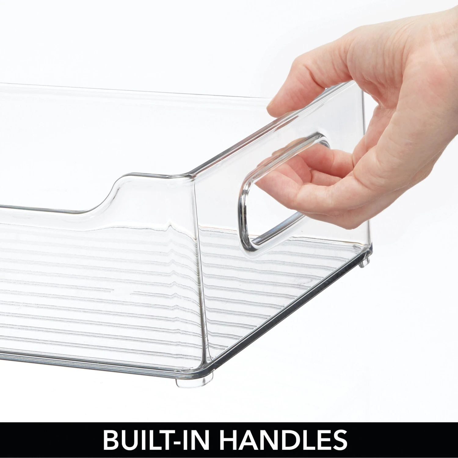 Stackable Kitchen Bin with Handles 14.5 x 8 x 4 Stackable Kitchen Bin With Handles 14.5 X 8 X 4 -mDesign 2000 Square JPG 04084MDK.PT03