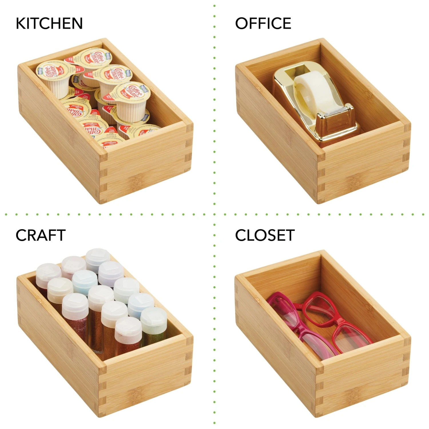 Bamboo Kitchen Drawer Organizer 6.5 x 4 x 2.5 Bamboo Kitchen Drawer Organizer 6.5 X 4 X 2.5 -mDesign 2000 Square JPG 06088MDK.PT02