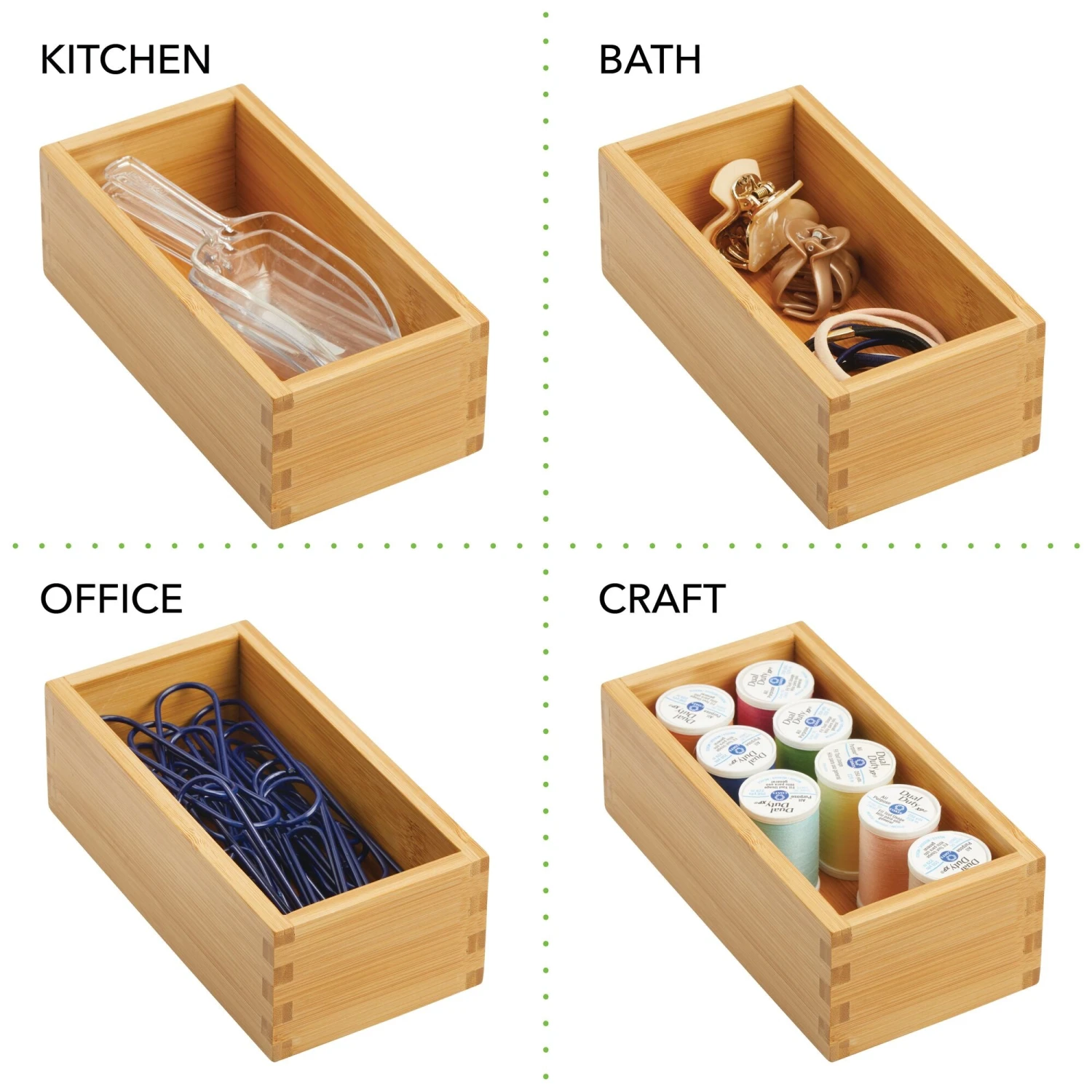 Bamboo Kitchen Drawer Organizer 7 x 3.5 x 2.5 Bamboo Kitchen Drawer Organizer 7 X 3.5 X 2.5 -mDesign 2000 Square JPG 06089MDK.PT02