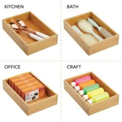 Bamboo Kitchen Drawer Organizer 10 X 6.5 X 2.5 4 Bamboo Kitchen Drawer Organizer 10 X 6.5 X 2.5 -mDesign 2000 Square JPG 06091MDK.PT02