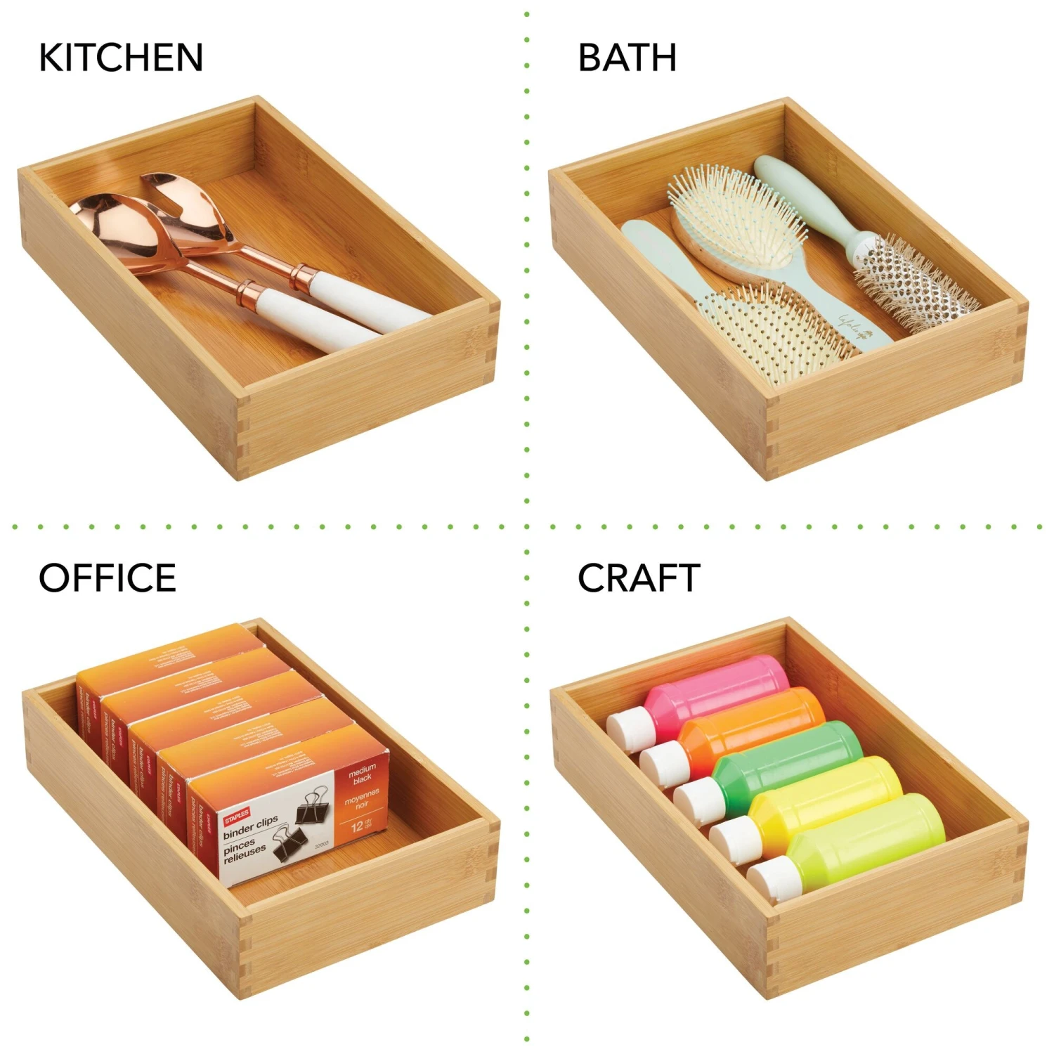 Bamboo Kitchen Drawer Organizer 10 x 6.5 x 2.5 Bamboo Kitchen Drawer Organizer 10 X 6.5 X 2.5 -mDesign 2000 Square JPG 06091MDK.PT02