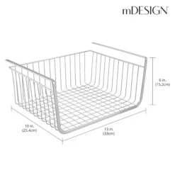 Under Shelf Basket 10 X 13 X 6 4 Under Shelf Basket 10 X 13 X 6 -mDesign 2000 Square JPG 06094MDK Dimensions