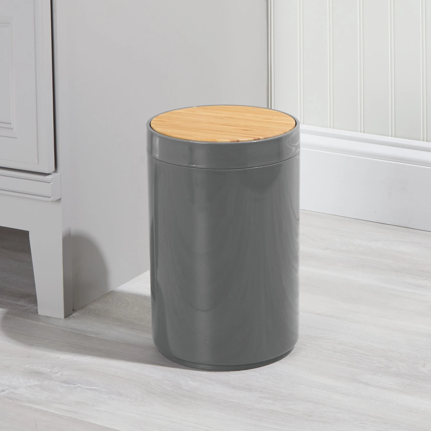 5-Liter Bamboo Swing Lid Trash Can 5-Liter Bamboo Swing Lid Trash Can -mDesign 2000 Square JPG 06132MDBA.PT01