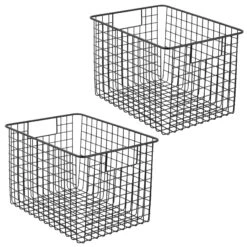Wire Pantry Basket With Handles 12 X 9 X 8 8 Wire Pantry Basket With Handles 12 X 9 X 8 -mDesign 2000 Square JPG 06186MDK Outline