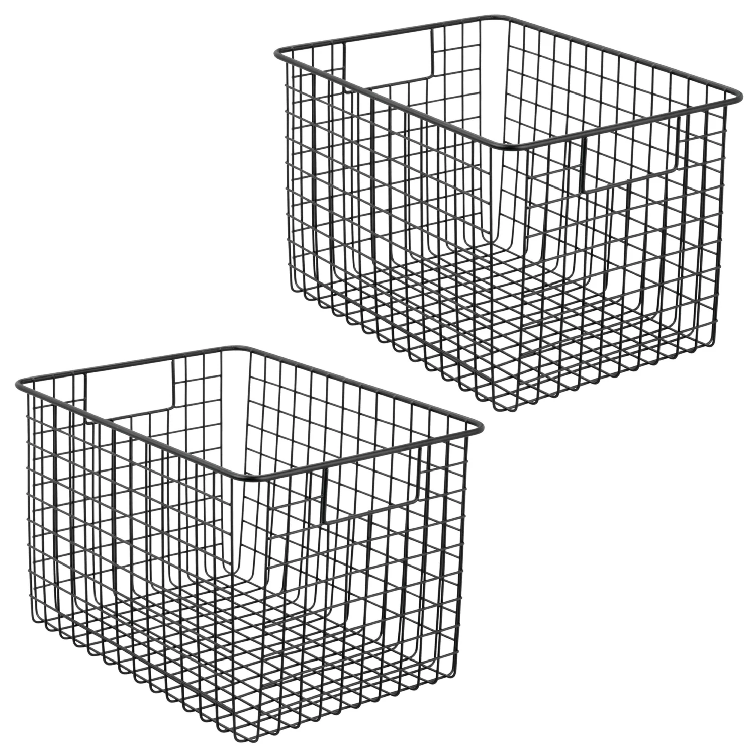 Wire Pantry Basket with Handles 12 x 9 x 8 Wire Pantry Basket With Handles 12 X 9 X 8 -mDesign 2000 Square JPG 06186MDK Outline