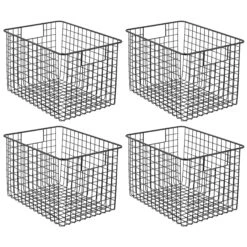Wire Pantry Basket With Handles 12 X 9 X 8 11 Wire Pantry Basket With Handles 12 X 9 X 8 -mDesign 2000 Square JPG 06186MDK Outline 1
