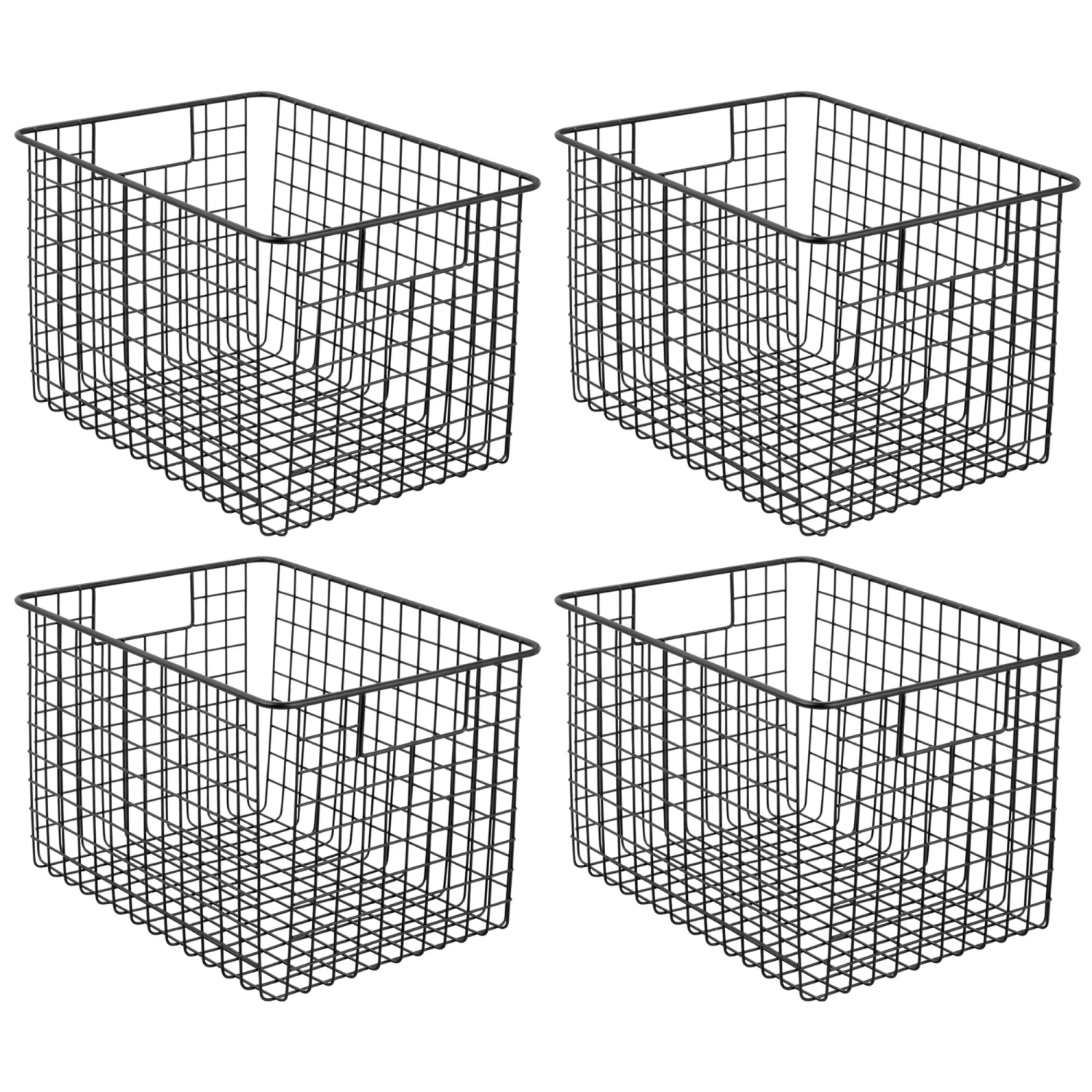 Wire Pantry Basket with Handles 12 x 9 x 8 Wire Pantry Basket With Handles 12 X 9 X 8 -mDesign 2000 Square JPG 06186MDK Outline 1