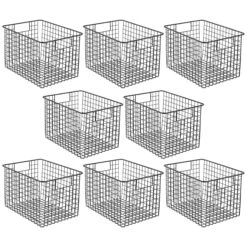 Wire Pantry Basket With Handles 12 X 9 X 8 14 Wire Pantry Basket With Handles 12 X 9 X 8 -mDesign 2000 Square JPG 06186MDK Outline 2