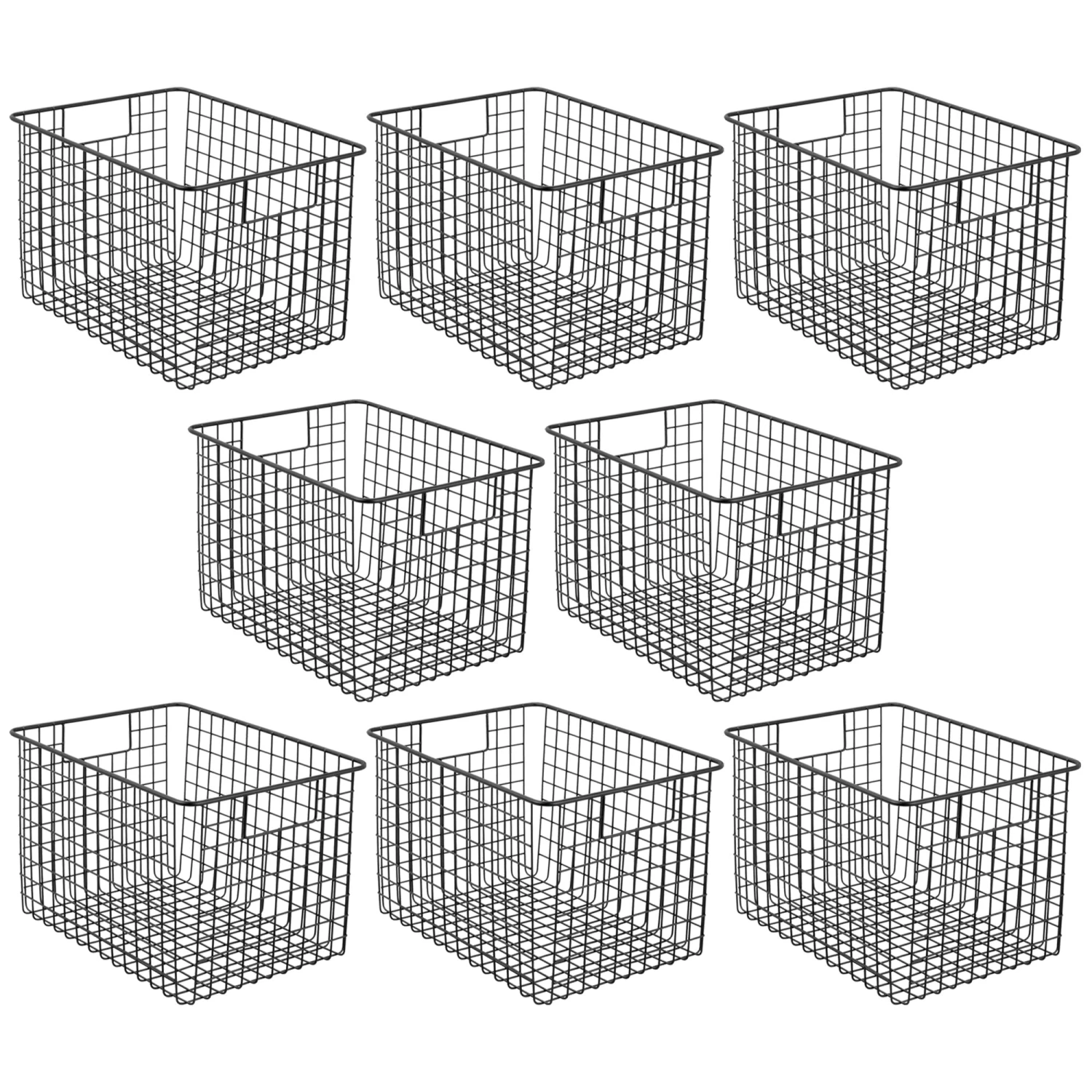 Wire Pantry Basket with Handles 12 x 9 x 8 Wire Pantry Basket With Handles 12 X 9 X 8 -mDesign 2000 Square JPG 06186MDK Outline 2