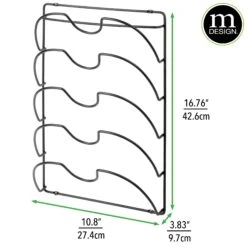 Wall Mounted Pot Lid Holder 2 Wall Mounted Pot Lid Holder -mDesign 2000 Square JPG 06398MDK.DIMS