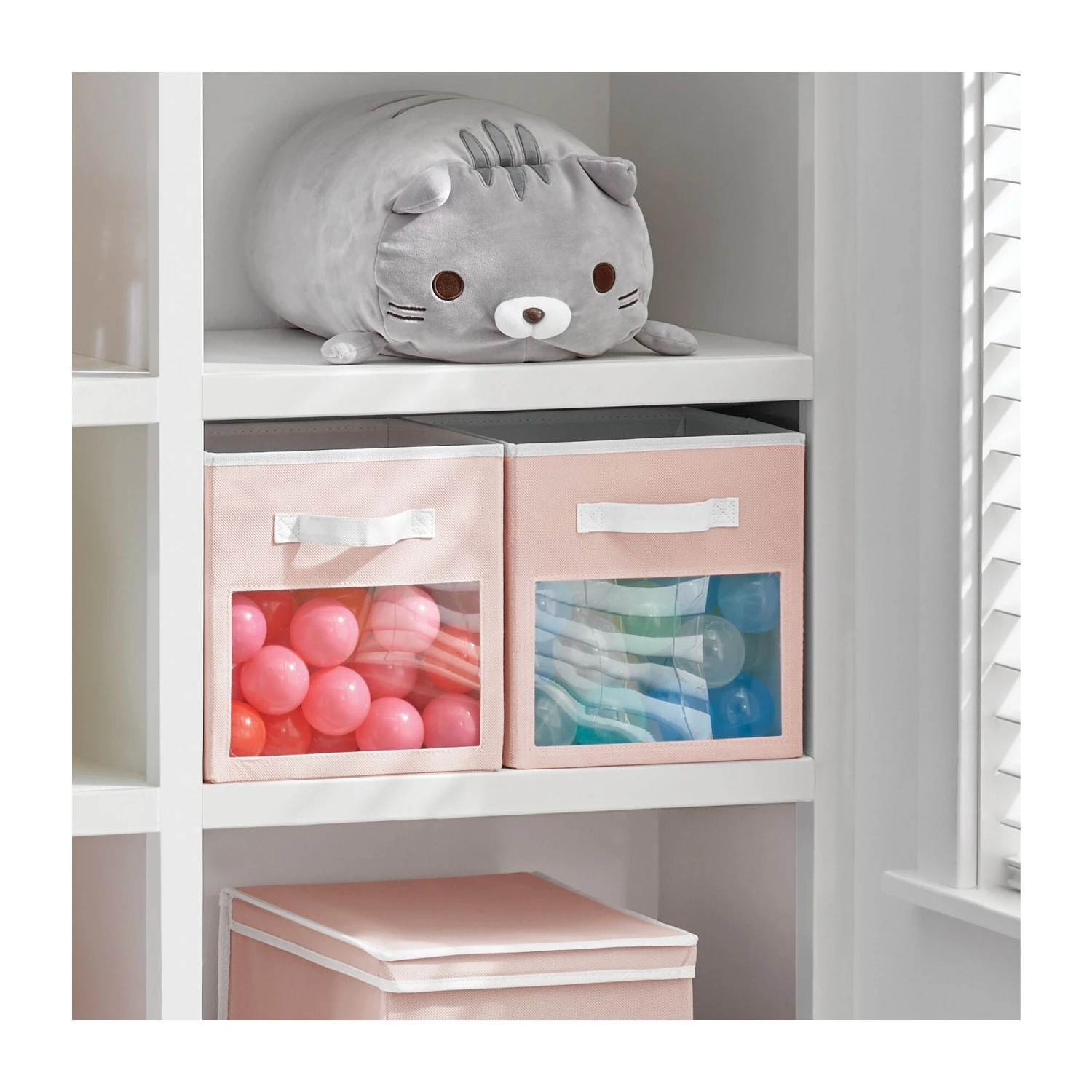 Fabric Storage Cubes with Window 10.5 x 10.5 x 11 Fabric Storage Cubes With Window 10.5 X 10.5 X 11 -mDesign 2000 Square JPG 06458MDB Environment