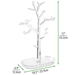 Acrylic Jewelry Tree Stand Organizer 3 Acrylic Jewelry Tree Stand Organizer -mDesign 2000 Square JPG 06966MDBA.PT04
