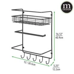 Kitchen Organizer Rack With Paper Towel Holder 3 Kitchen Organizer Rack With Paper Towel Holder -mDesign 2000 Square JPG 07037MDK