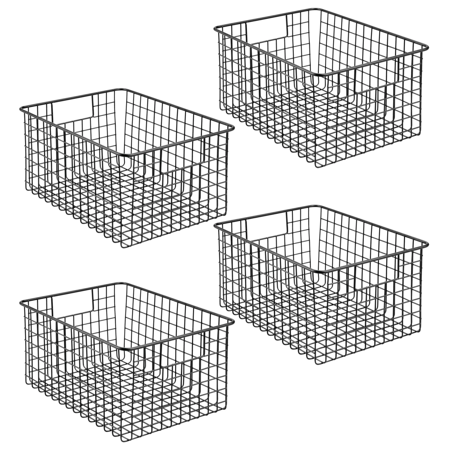 Wire Pantry Basket with Handles 12 x 9 x 6 Wire Pantry Basket With Handles 12 X 9 X 6 -mDesign 2000 Square JPG 07298MDK 2EMAIN 3
