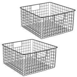 Wire Pantry Basket With Handles 12 X 12 X 6 10 Wire Pantry Basket With Handles 12 X 12 X 6 -mDesign 2000 Square JPG 07986MDK Outline 1