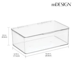 Hinged-Lid Craft Storage Box 7 X 10.5 X 3.5 2 Hinged-Lid Craft Storage Box 7 X 10.5 X 3.5 -mDesign 2000 Square JPG 08175MDHS Dimensions