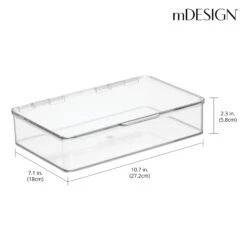 Stackable Lidded Organizer 7 X 10.5 X 2.5 2 Stackable Lidded Organizer 7 X 10.5 X 2.5 -mDesign 2000 Square JPG 08189MDHS Dimensions