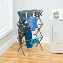 Bamboo Collapsible Clothes Drying Rack 2 Bamboo Collapsible Clothes Drying Rack -mDesign 2000 Square JPG 08557MDL.PT05