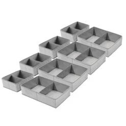 Divided Fabric Drawer Organizers 3 Divided Fabric Drawer Organizers -mDesign 2000 Square JPG 08994MDCO Outline 1