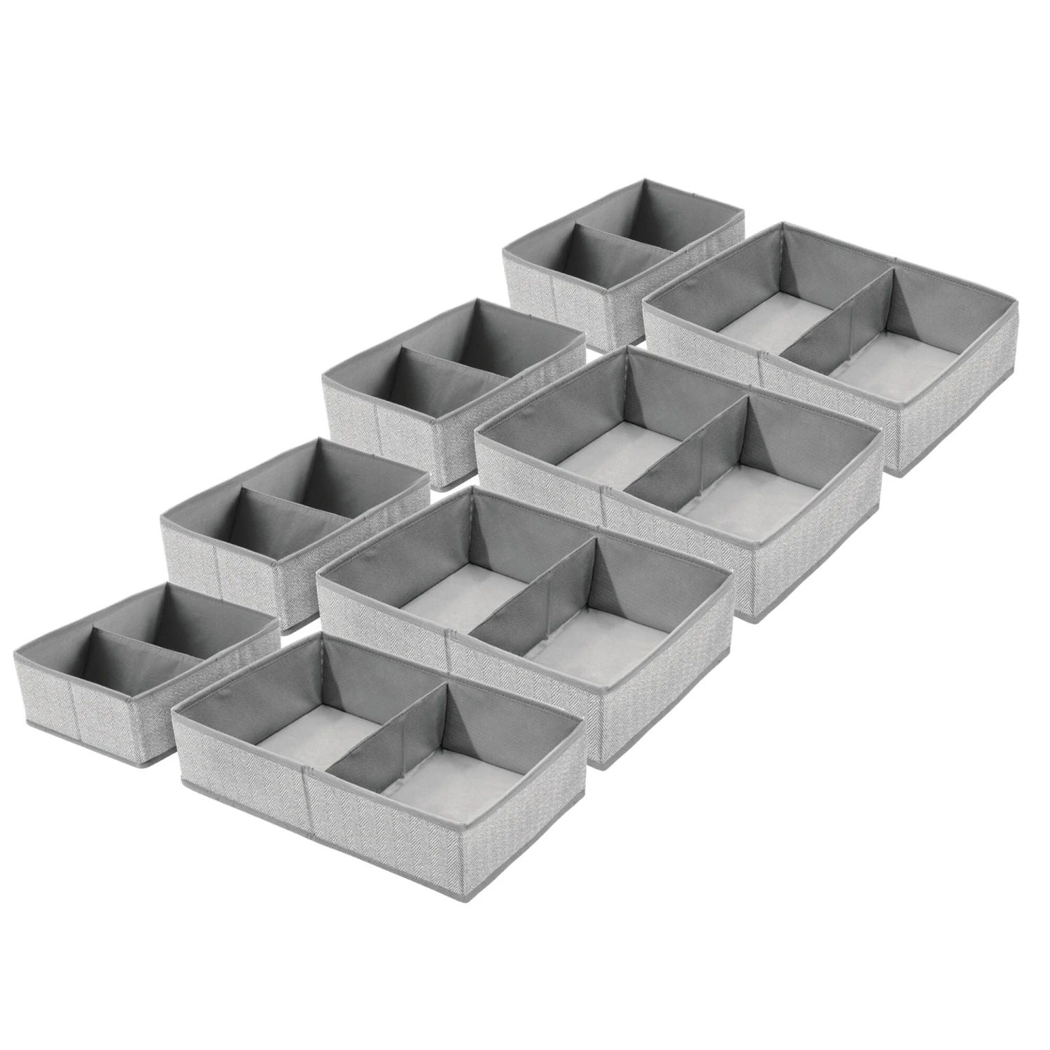 Divided Fabric Drawer Organizers Divided Fabric Drawer Organizers -mDesign 2000 Square JPG 08994MDCO Outline 1