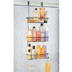3-Tier Over-the-Door Shower Caddy With 2 Hooks 3 3-Tier Over-the-Door Shower Caddy With 2 Hooks -mDesign 2000 Square JPG 09155MDBST.PT01