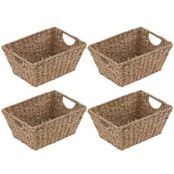 Woven Seagrass Basket 12 X 9 X 6 3 Woven Seagrass Basket 12 X 9 X 6 -mDesign 2000 Square JPG 09227MDHS Outline