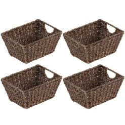 Woven Seagrass Basket 12 X 9 X 6 2 Woven Seagrass Basket 12 X 9 X 6 -mDesign 2000 Square JPG 09228MDHS Outline