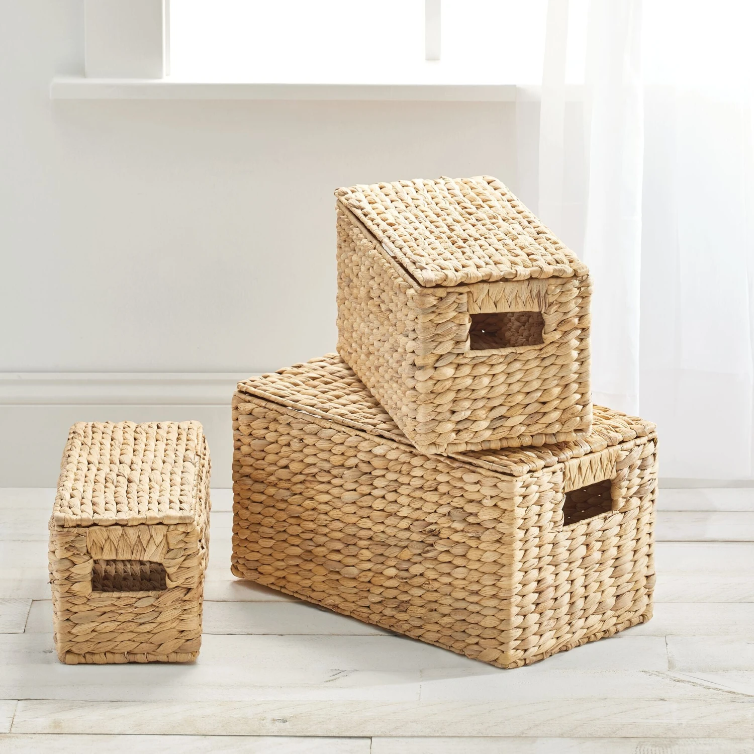 Hyacinth Nesting Basket Set with Removable Lids Hyacinth Nesting Basket Set With Removable Lids -mDesign 2000 Square JPG 09233MDHS.PT01