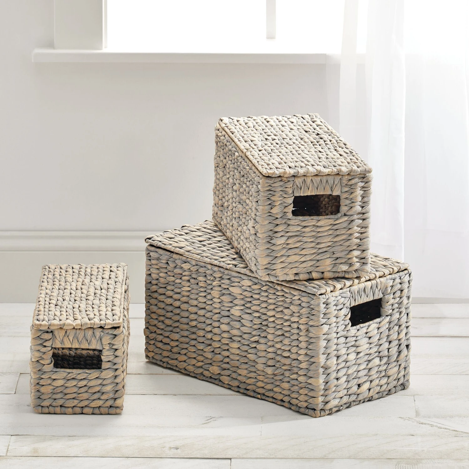 Hyacinth Nesting Basket Set with Removable Lids Hyacinth Nesting Basket Set With Removable Lids -mDesign 2000 Square JPG 09234MDHS.PT01