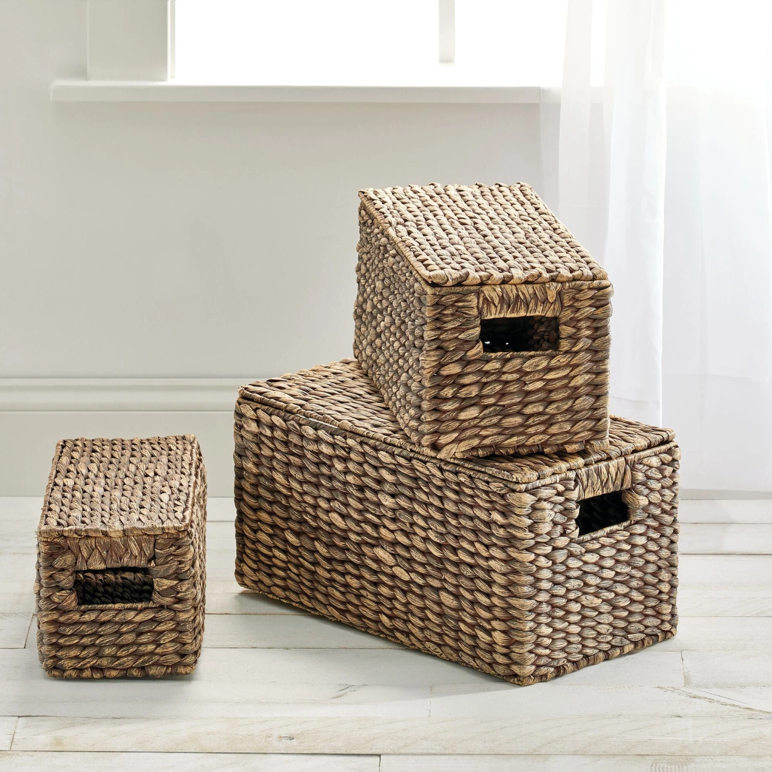 Hyacinth Nesting Basket Set with Removable Lids Hyacinth Nesting Basket Set With Removable Lids -mDesign 2000 Square JPG 09235MDHS.PT01