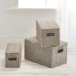 Seagrass Nesting Basket Set With Removable Lids 8 Seagrass Nesting Basket Set With Removable Lids -mDesign 2000 Square JPG 09237MDHS.PT01