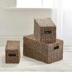 Seagrass Nesting Basket Set With Removable Lids 7 Seagrass Nesting Basket Set With Removable Lids -mDesign 2000 Square JPG 09238MDHS.PT01