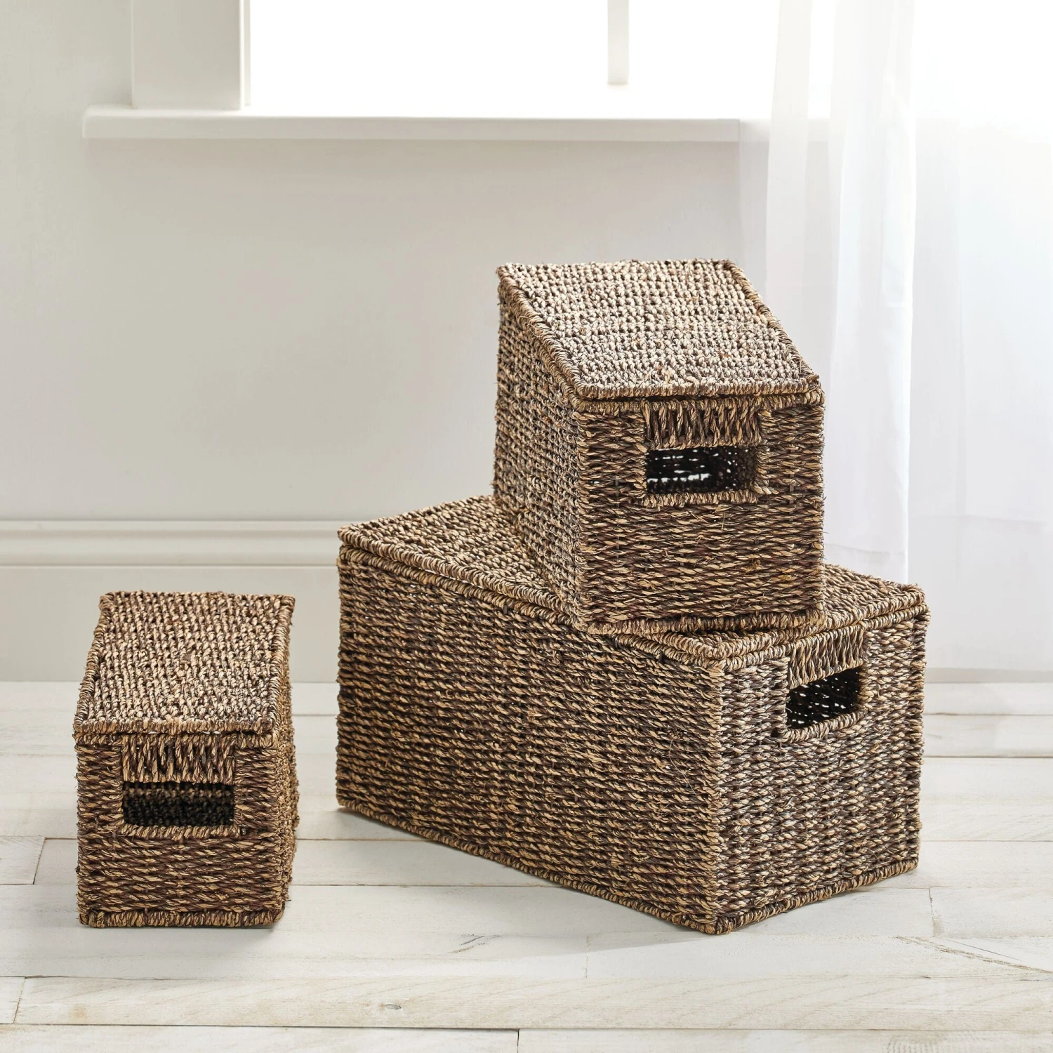 Seagrass Nesting Basket Set with Removable Lids Seagrass Nesting Basket Set With Removable Lids -mDesign 2000 Square JPG 09238MDHS.PT01