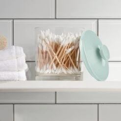 Acrylic Bathroom Canisters 12 Acrylic Bathroom Canisters -mDesign 2000 Square JPG 09280MDBA.PT01