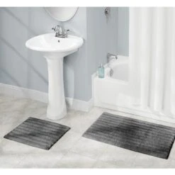 Cotton Ribbed Bath Mat Set 3 Cotton Ribbed Bath Mat Set -mDesign 2000 Square JPG 09324MDBST.PT01