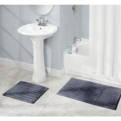 Cotton Ribbed Bath Mat Set 5 Cotton Ribbed Bath Mat Set -mDesign 2000 Square JPG 09325MDBST.PT01