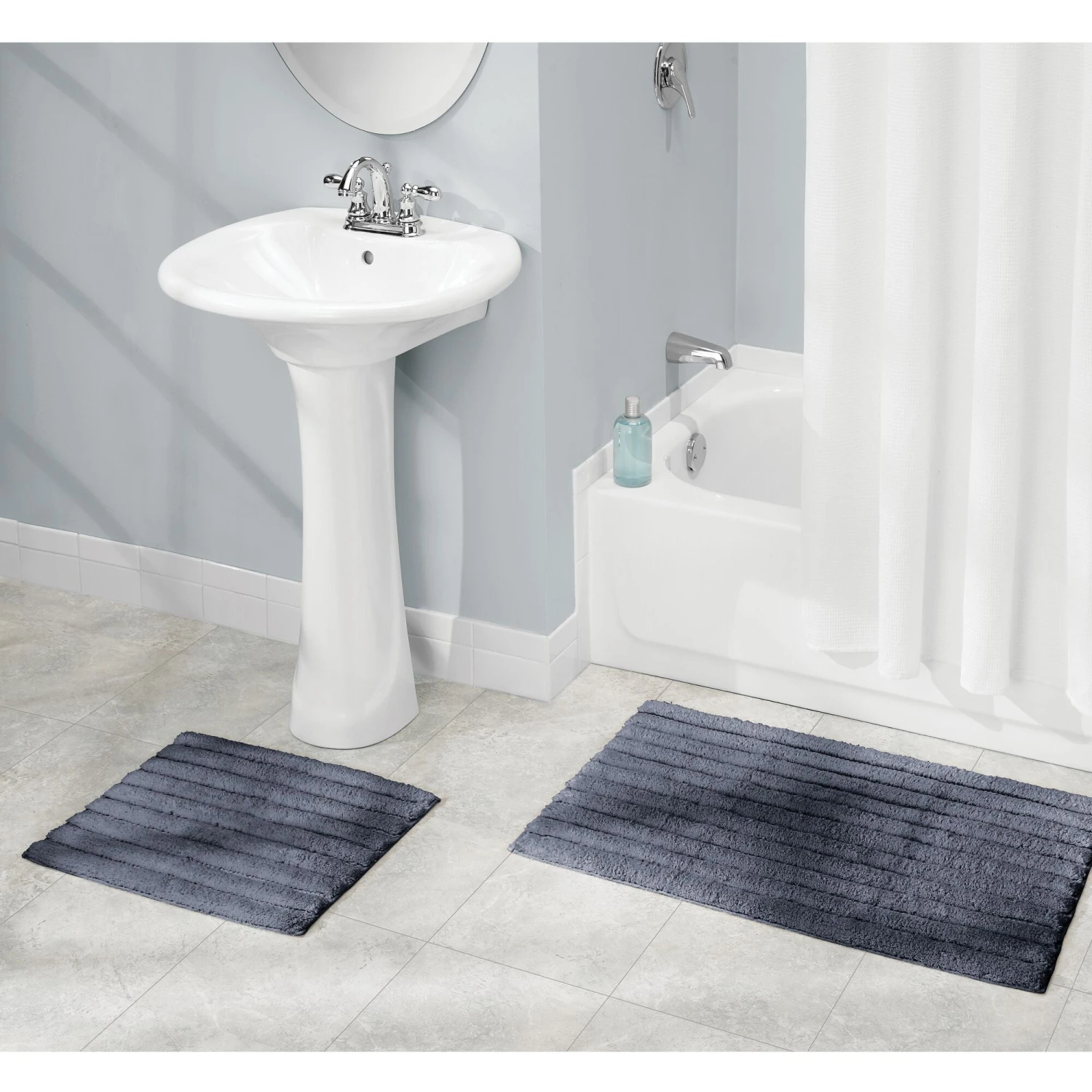 Cotton Ribbed Bath Mat Set Cotton Ribbed Bath Mat Set -mDesign 2000 Square JPG 09325MDBST.PT01