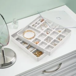 35-Section Stackable Jewelry Organizer 2 35-Section Stackable Jewelry Organizer -mDesign 2000 Square JPG 09888MDCO.PT01