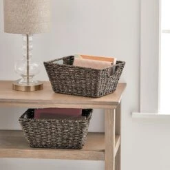 Woven Seagrass Basket 12 X 9 X 6 4 Woven Seagrass Basket 12 X 9 X 6 -mDesign 2000 Square JPG 10196MDHS.PT01