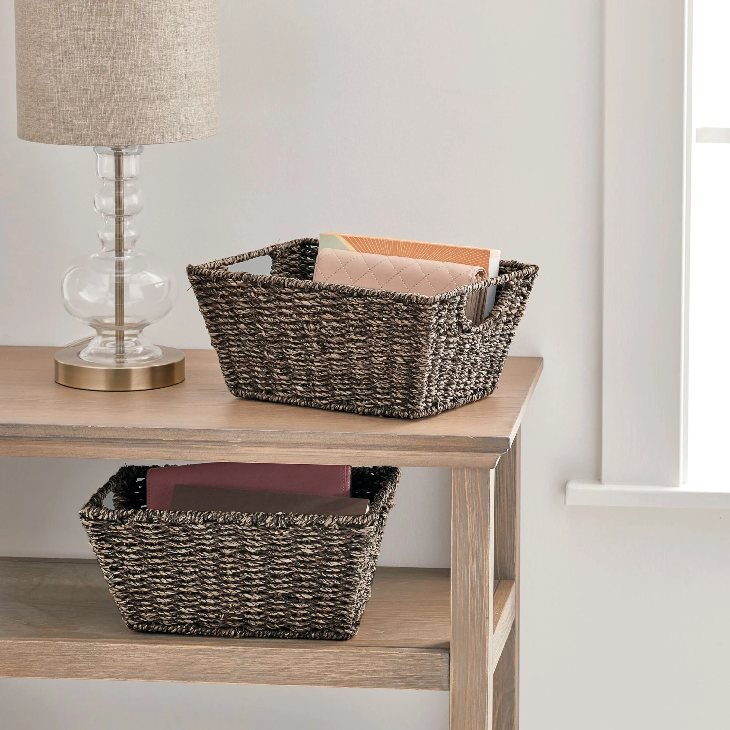 Woven Seagrass Basket 12 x 9 x 6 Woven Seagrass Basket 12 X 9 X 6 -mDesign 2000 Square JPG 10196MDHS.PT01
