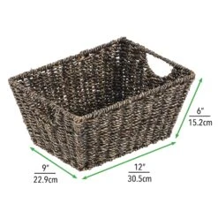 Woven Seagrass Basket 12 X 9 X 6 5 Woven Seagrass Basket 12 X 9 X 6 -mDesign 2000 Square JPG 10196MDHS.PT03