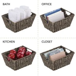 Woven Seagrass Basket 12 X 9 X 6 6 Woven Seagrass Basket 12 X 9 X 6 -mDesign 2000 Square JPG 10196MDHS.PT04