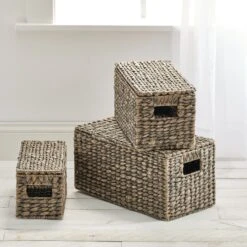 Hyacinth Nesting Basket Set With Removable Lids 8 Hyacinth Nesting Basket Set With Removable Lids -mDesign 2000 Square JPG 10198MDHS.PT01