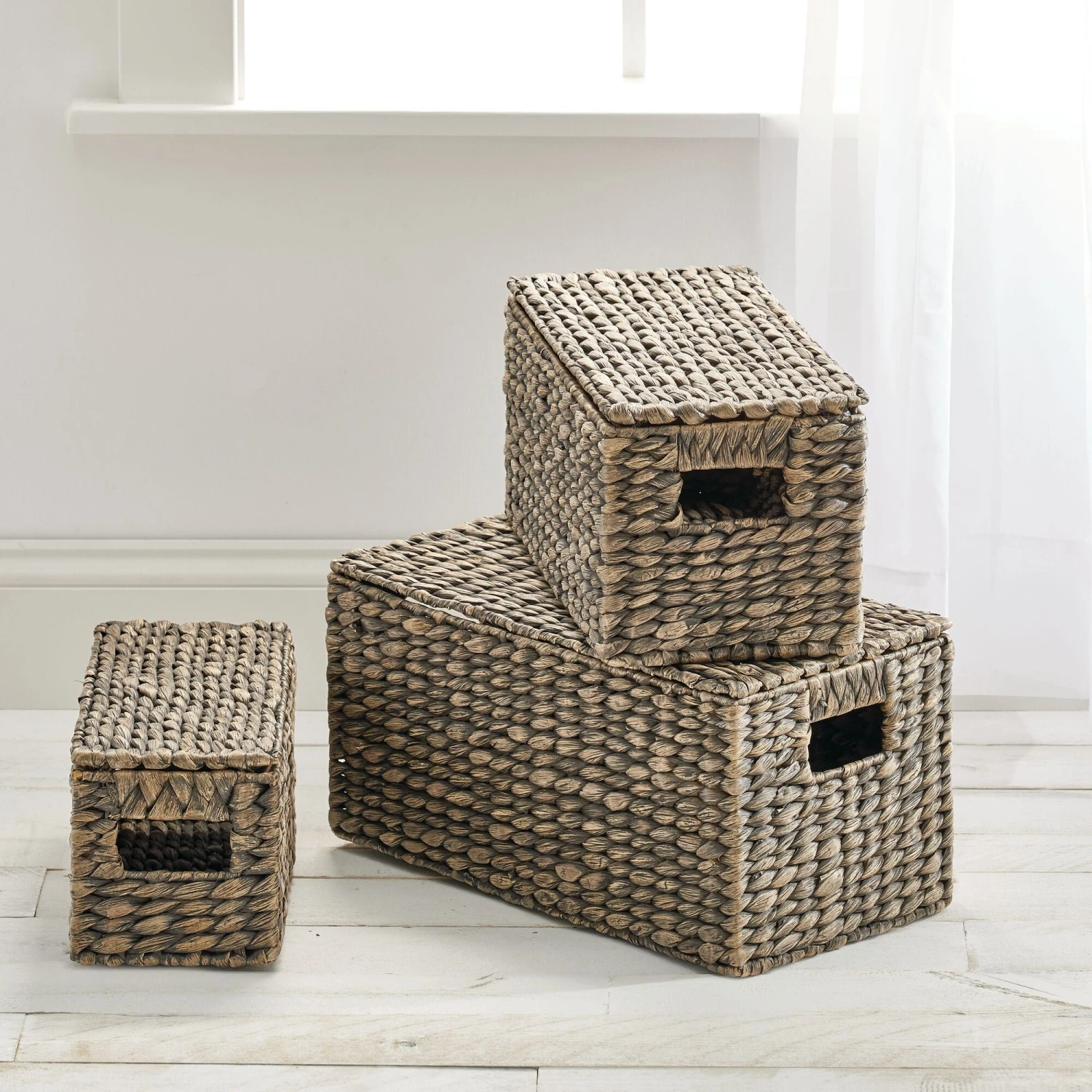 Hyacinth Nesting Basket Set with Removable Lids Hyacinth Nesting Basket Set With Removable Lids -mDesign 2000 Square JPG 10198MDHS.PT01