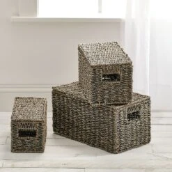 Seagrass Nesting Basket Set With Removable Lids 4 Seagrass Nesting Basket Set With Removable Lids -mDesign 2000 Square JPG 10199MDHS.PT01