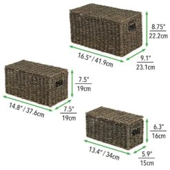 Seagrass Nesting Basket Set With Removable Lids 5 Seagrass Nesting Basket Set With Removable Lids -mDesign 2000 Square JPG 10199MDHS dims