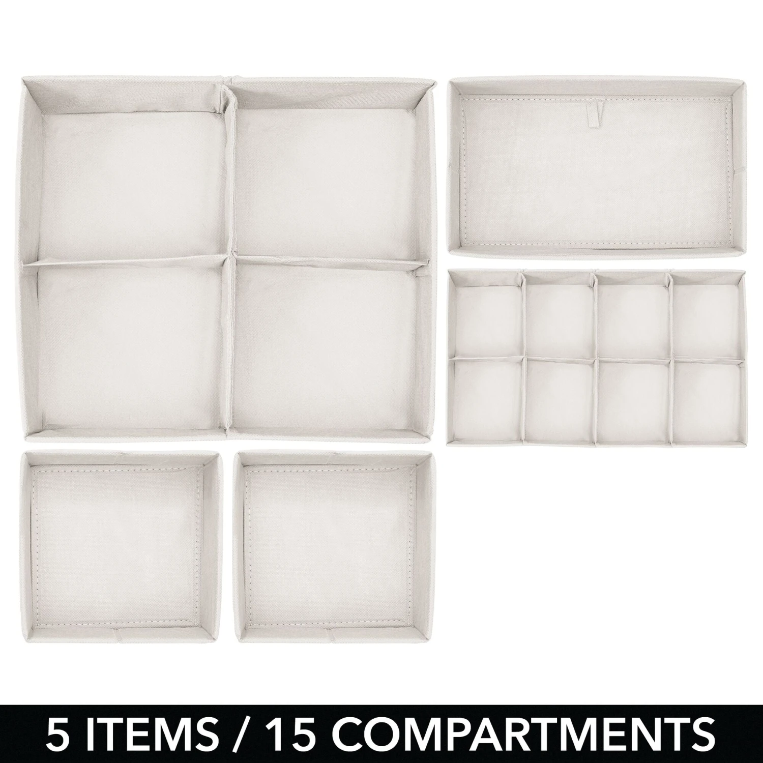 Set of 5 Fabric Drawer Organizers Set Of 5 Fabric Drawer Organizers -mDesign 2000 Square JPG 10599MDCO.PT01