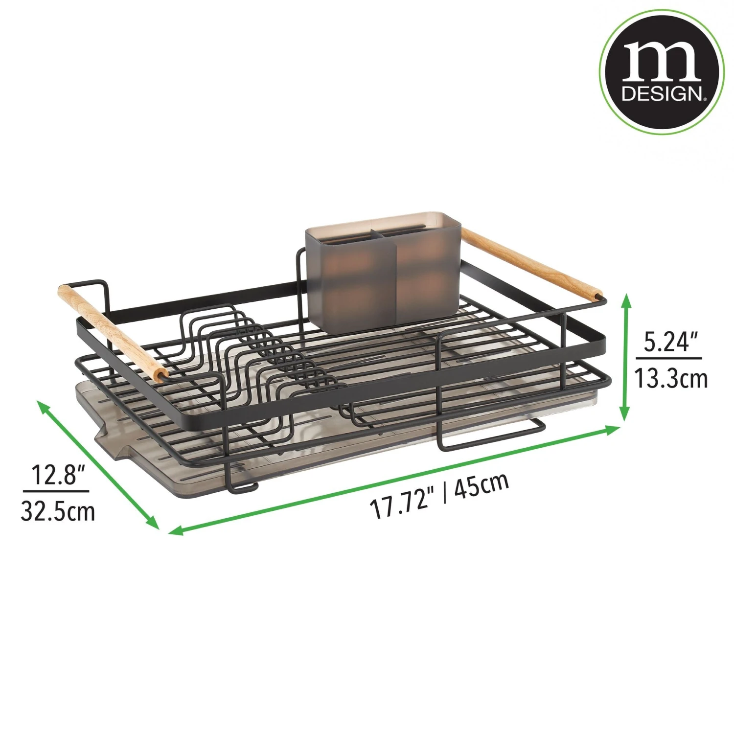 Dish Rack with Wood Handles Dish Rack With Wood Handles -mDesign 2000 Square JPG 10620MDK