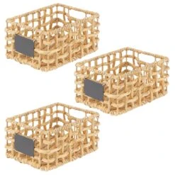 Open Weave Hyacinth Basket With Chalkboard Label 12 X 9 X 6 9 Open Weave Hyacinth Basket With Chalkboard Label 12 X 9 X 6 -mDesign 2000 Square JPG 10688MDHS Outline