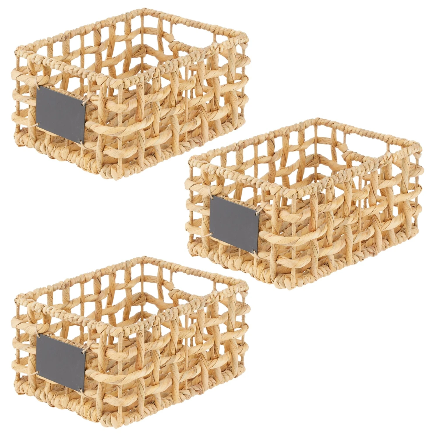 Open Weave Hyacinth Basket with Chalkboard Label 12 x 9 x 6 Open Weave Hyacinth Basket With Chalkboard Label 12 X 9 X 6 -mDesign 2000 Square JPG 10688MDHS Outline